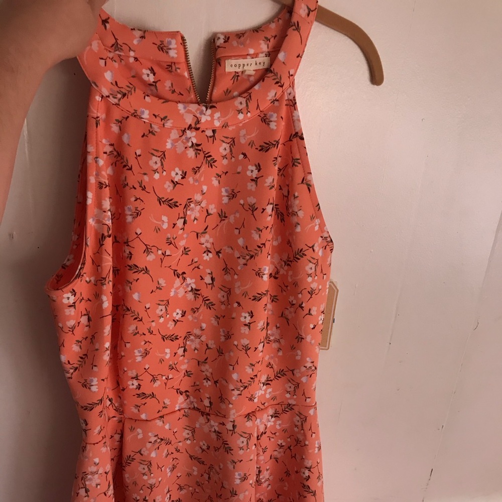 Peach flowered dress